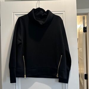 Addison Bay Black Funnel Neck Pullover with Gold Zippers